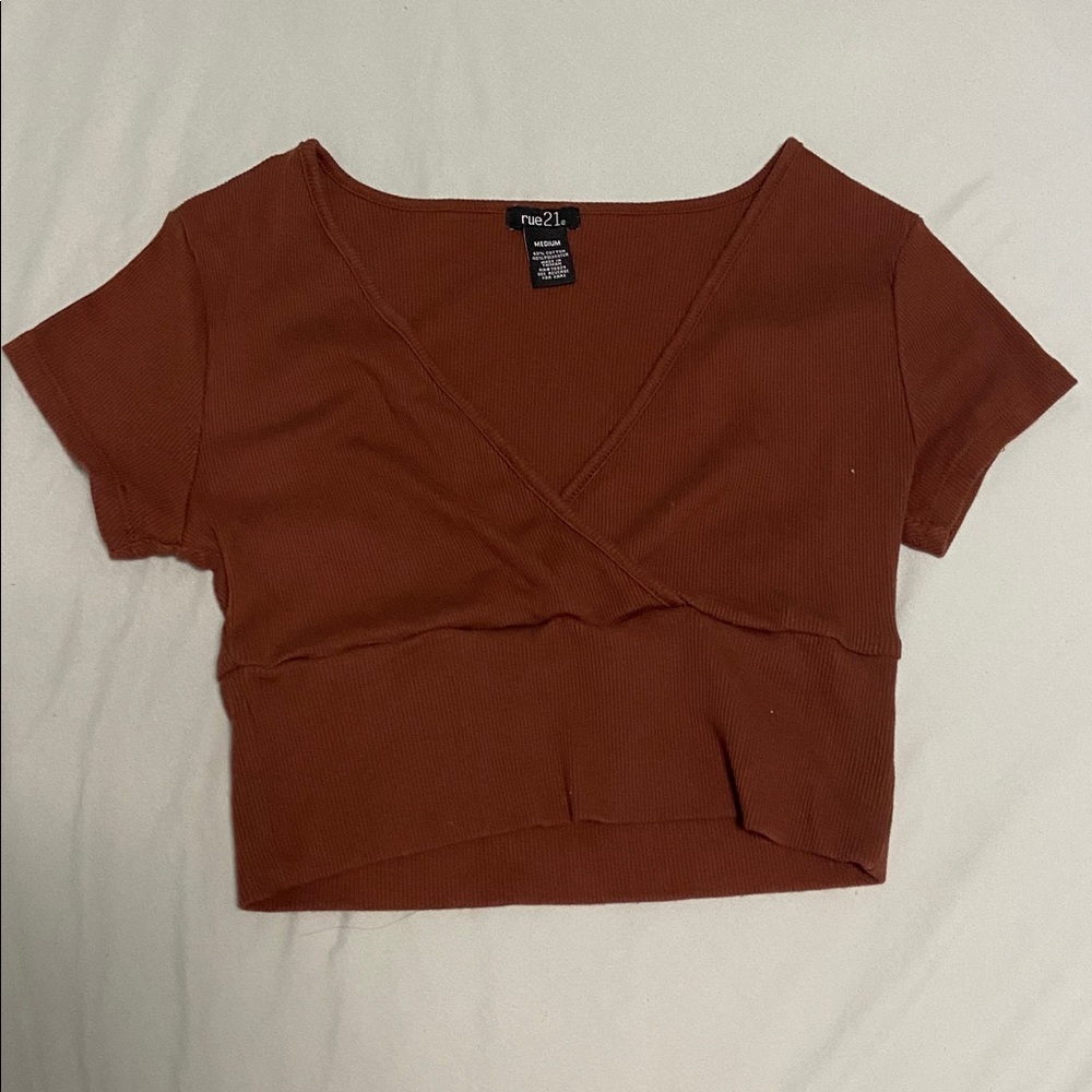 Rue21 Terracotta Wrap Crop Top